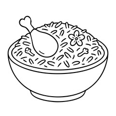 Biryani Aromatic Indian Spiced Rice Dish Vector Illustration