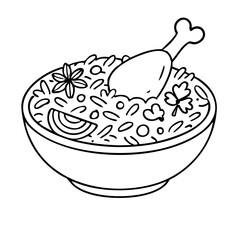 Biryani Aromatic Indian Spiced Rice Dish Vector Illustration