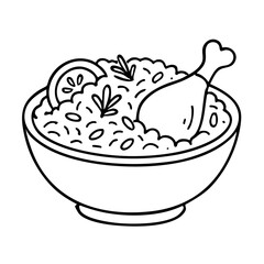 Biryani Aromatic Indian Spiced Rice Dish Vector Illustration