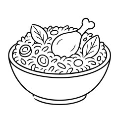Biryani Aromatic Indian Spiced Rice Dish Vector Illustration