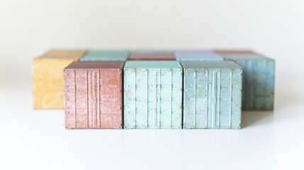 Obraz premium Colorful Shipping Containers Global Trade Logistics Import Export