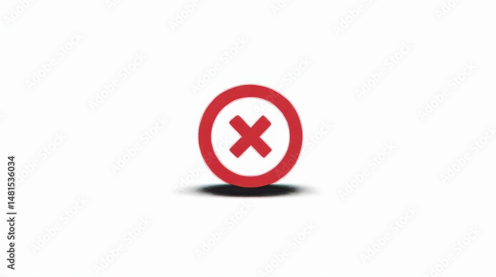 Poster red cross x mark icon rejection symbol cancel close no entry wrong error negative