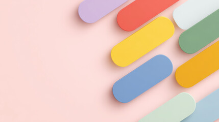 Colorful Popsicle Sticks Display with Bright Pastel Background