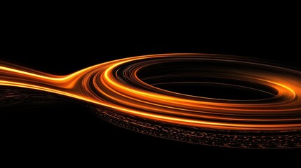 An abstract image showing luminous light trails on black background