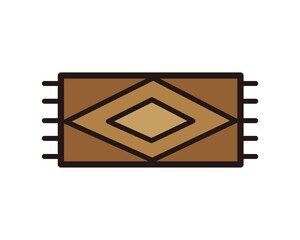 茶色い長方形のフリンジ付きラグマット