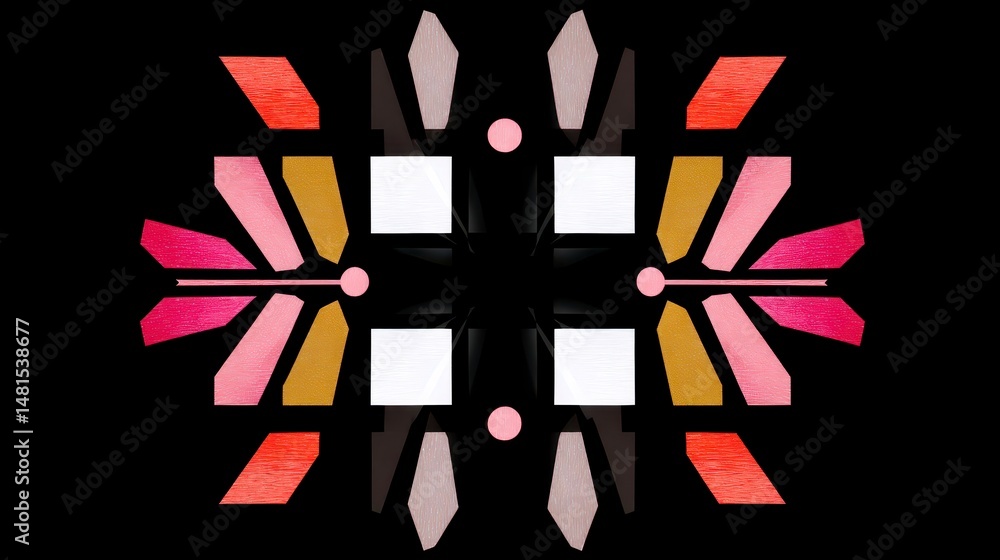 Aufkleber abstract geometric design colorful symmetrical pattern png background