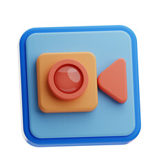 3D Illustration of Video Play Button