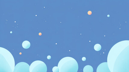 Abstract Illustration of Bubbles in a Blue Sky