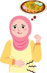 Muslim kid learning about fasting with empty stomach