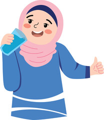 kid with drinking water