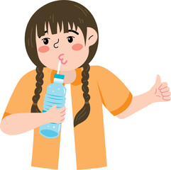 Child drinking clean water daily