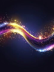 Fototapeta premium Abstract Light Stream with Glitter Particles on Dark Background Digital Art Style Graphic Design Element