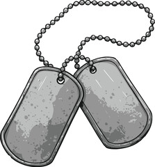 Military Dog Tags Illustration, Remembrance Dog Tags with Chain