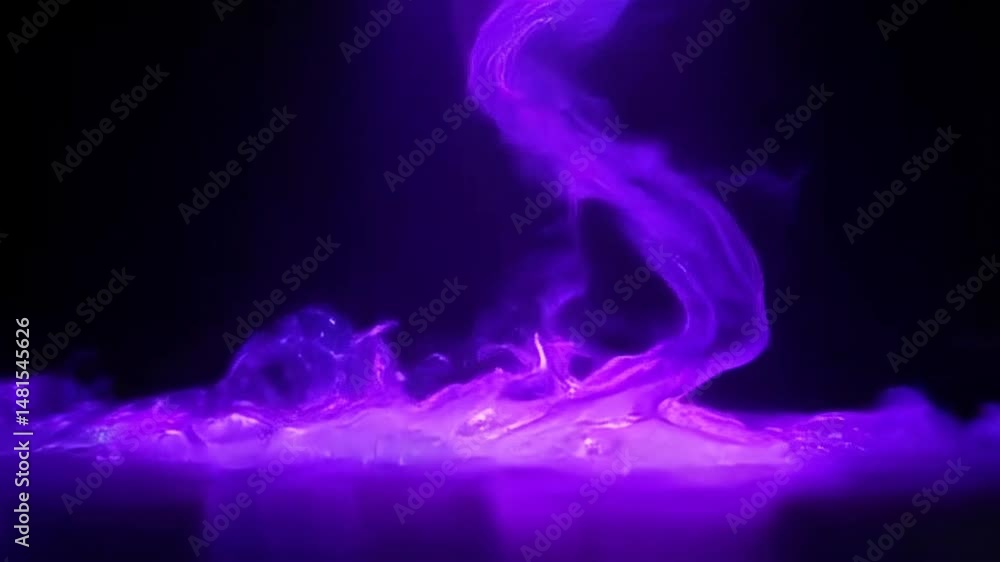 Poster captivating purple smoke and light display creating a mystical atmosphere in an artsy context