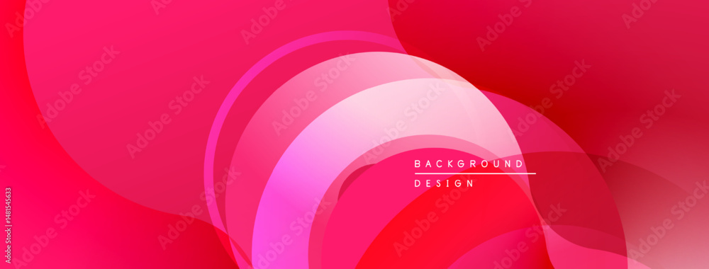 Poster Abstract pink background. Overlapping shapes create fluid, modern design. Text reads background design. Simple, vibrant aesthetic.