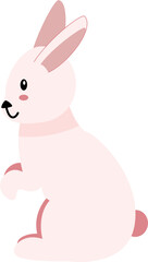 Blush Pink Rabbit: Simple Illustration of a Standing Bunny with Soft Colors and a Sweet Expression.