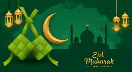 Eid Mubarak with Traditional Elements