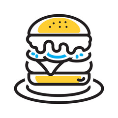 Vector multi color icon for Mexican whopper