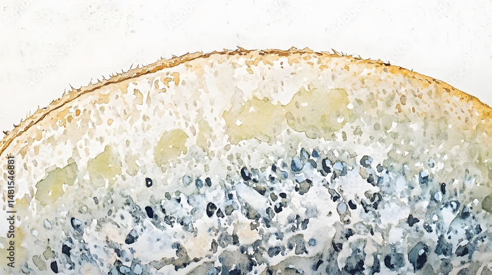 Poster close-up view of a slice of a natural stone.