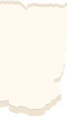 Cream paper fragment with torn edges, textured blank space.