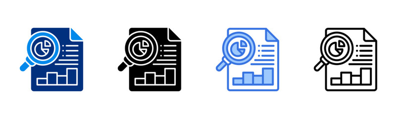 Report Icon Set Multiple Style Vector Illustration