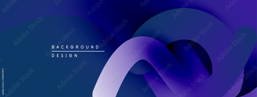 Poster abstract fluid shapes, blue gradients, modern design. background features text background design. mi