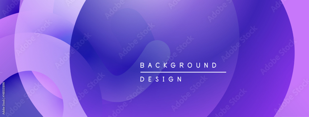 Poster Abstract purple background. Overlapping shapes create dynamic visual effect. Text reads background design. Minimalist, modern aesthetic.