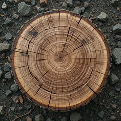 round teak wood stump background