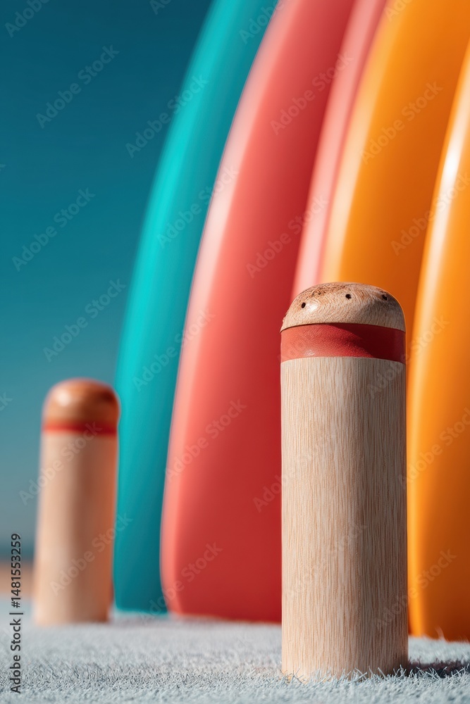 Poster minimalist design meets color theory stylish wooden gradient bottle collection showcasing contempora