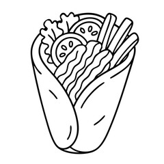 Greek Gyro – Mediterranean Street Food Vector Illustration