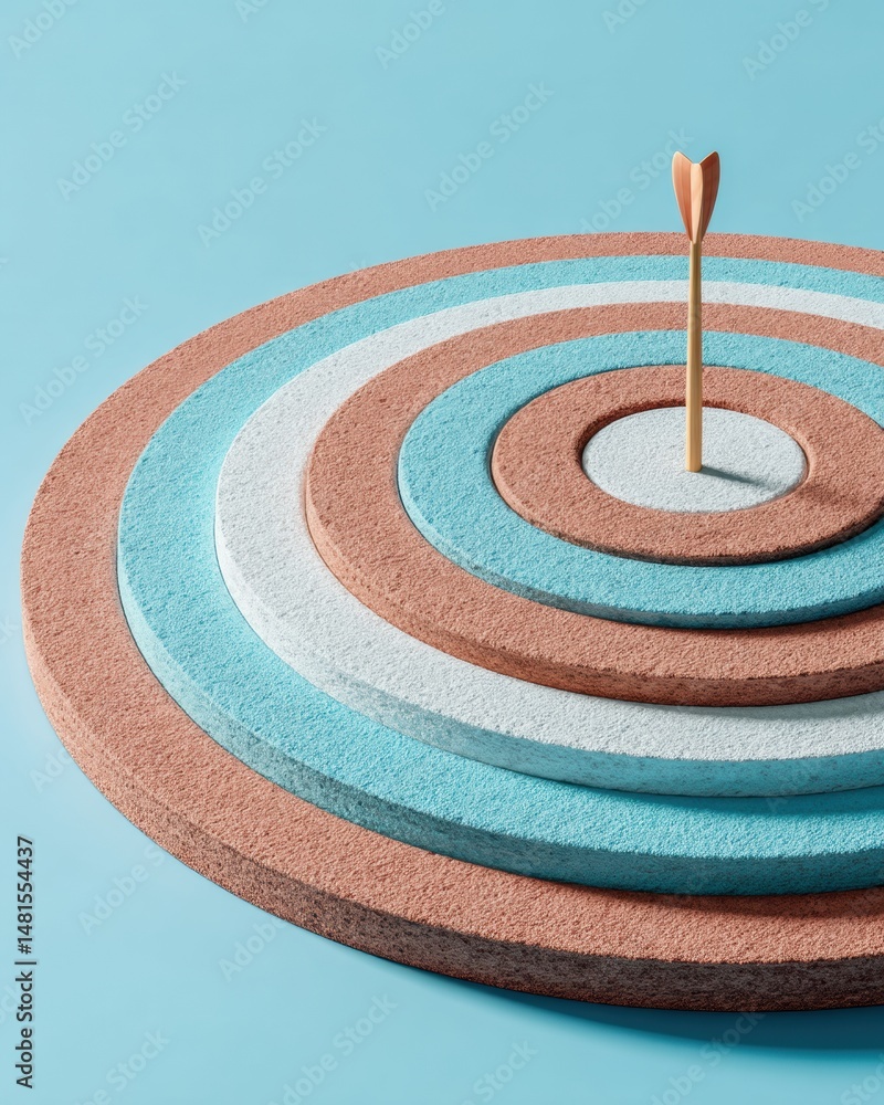 Poster precision performance minimalist archery bullseye target visualizing strategic success and goal achi