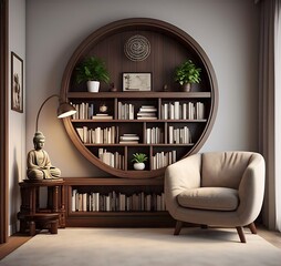 zen corner for reading with calming tones 