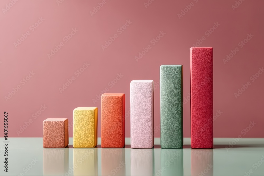 Poster Pastel Growth Analytics Minimalist Bar Chart Visualizing Dynamic Business Performance with Soft Color Gradient Innovation for Strategic Marketing Insights