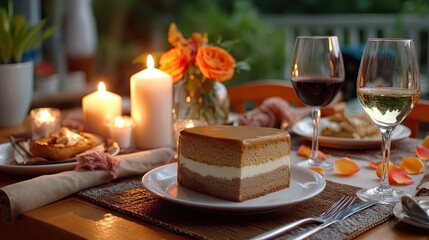 Layered dessert outdoor dinner