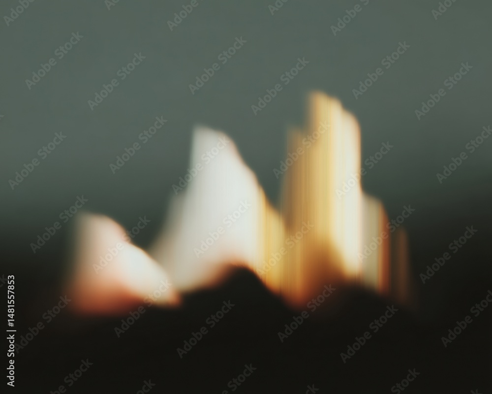 Aufkleber ethereal cityscape abstraction blurred urban silhouettes exploring minimalist design perspectives wi