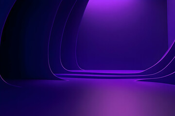 Showcase Modern Purple Curves, Stage Products with Abstract Shapes & Contemporary Design Presentation Display Space