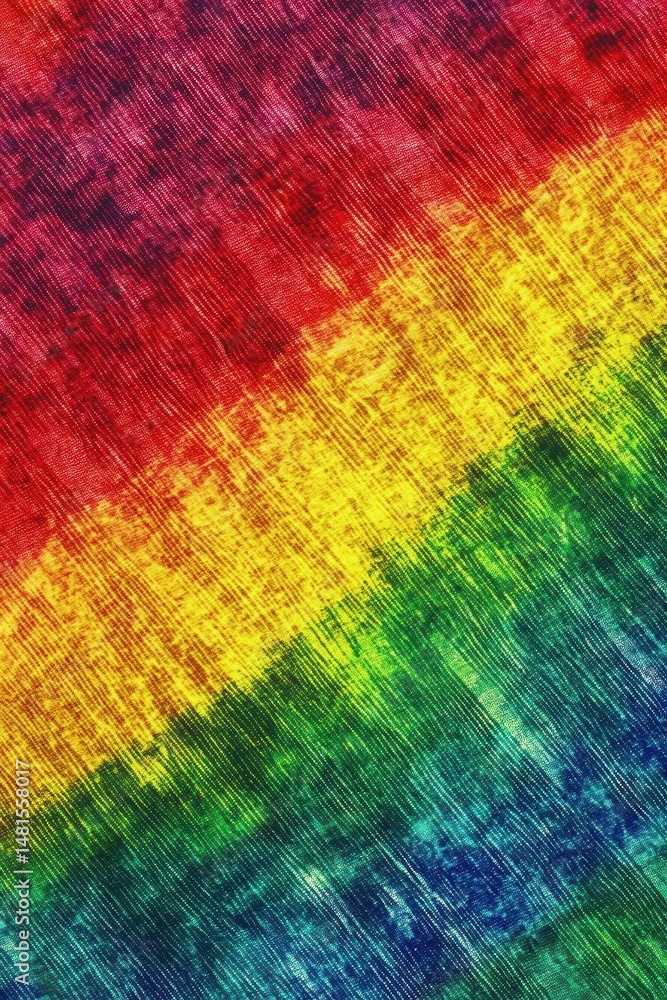 Poster rainbow texture background diagonal close-up artistic pattern textile material vibrant colors red ye