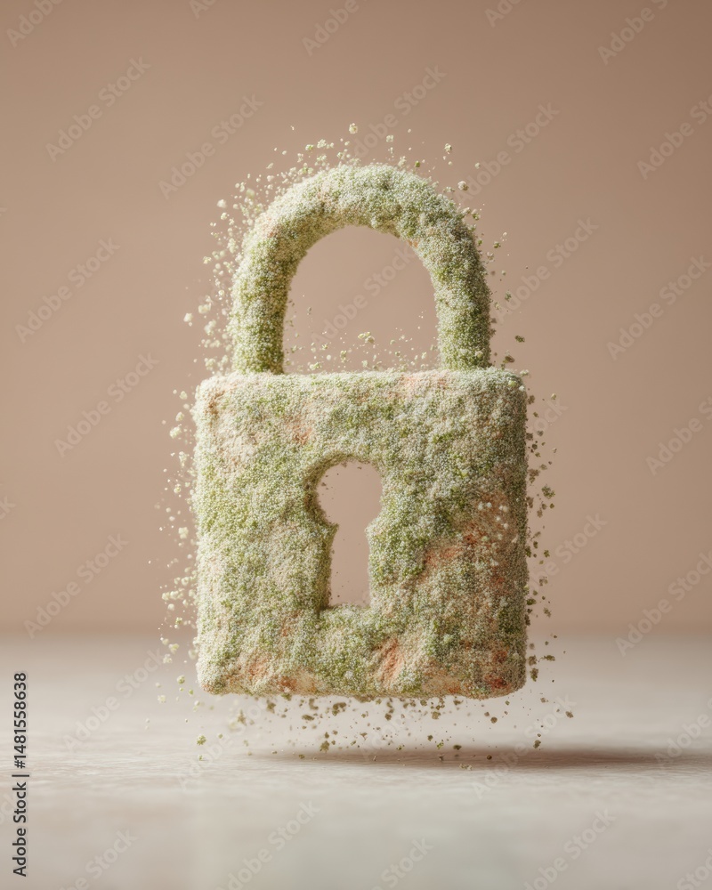 Aufkleber eco-digital security paradigm sustainable cryptographic innovation with organic particle design - ne