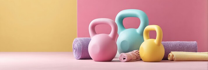 Pastel Power Fitness Soft-Hued Wellness Tech Meets Modern Strength Training - Empowering Minimalist Gym Aesthetic for Digital Wellness Creators