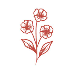 Hand-drawn outline decorative floral