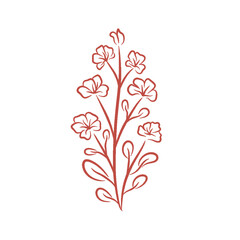 Hand-drawn outline decorative floral