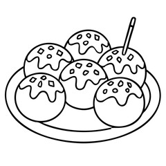 Takoyaki Treat Japanese Street Food Vector Illustration