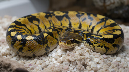 Fototapeta premium Royal Python (Python regius), Super Venom, female, Markus Theimer reptile breeding, Austria, Europe
