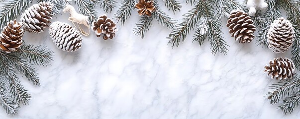 Festive winter marble background