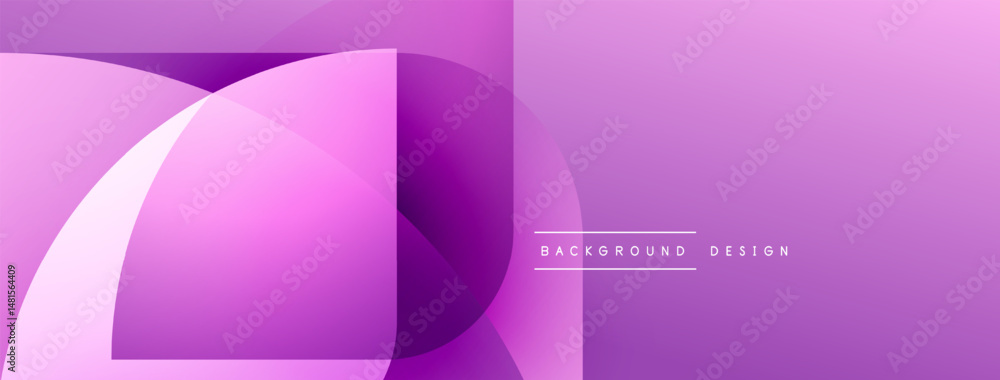 Aufkleber Abstract purple design. Overlapping shapes create dynamic visual effect. Minimalist style, modern aesthetic. Simple, clean composition.