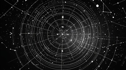 Obraz premium Black background enhances the intricacy of celestial patterns.