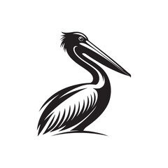 pelican vector silhouette clip art logo design illustration