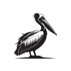 pelican vector silhouette clip art logo design illustration