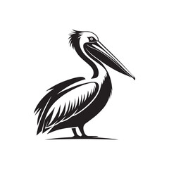 pelican vector silhouette clip art logo design illustration