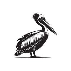 pelican vector silhouette clip art logo design illustration